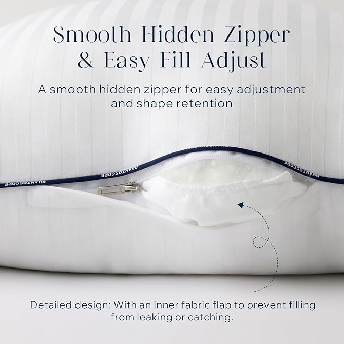 Phantoscope 12x20 Synthetic Down Alternative Pillow Inserts, Handmade Down Pillows Insert Sleeping Throw Pillows with 100% Cotton Cover Decorative Pillow Stuffer for Sofa, Couch Bed(White, Set of 2)