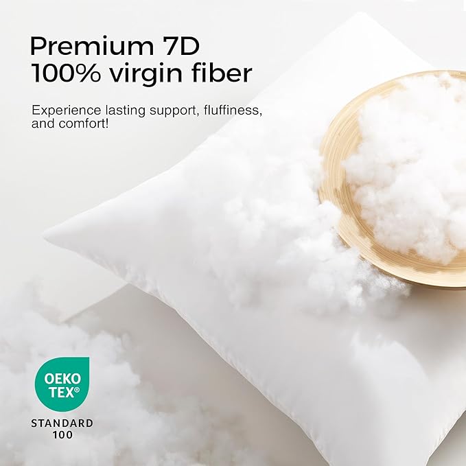 puredown® 22x22 Throw Pillow Inserts Set of 1 – Supportive & Fluffy Down Alternative Pillow Forms for Couch, Sofa & Bed, Indoor Decorative Cushion Stuffer