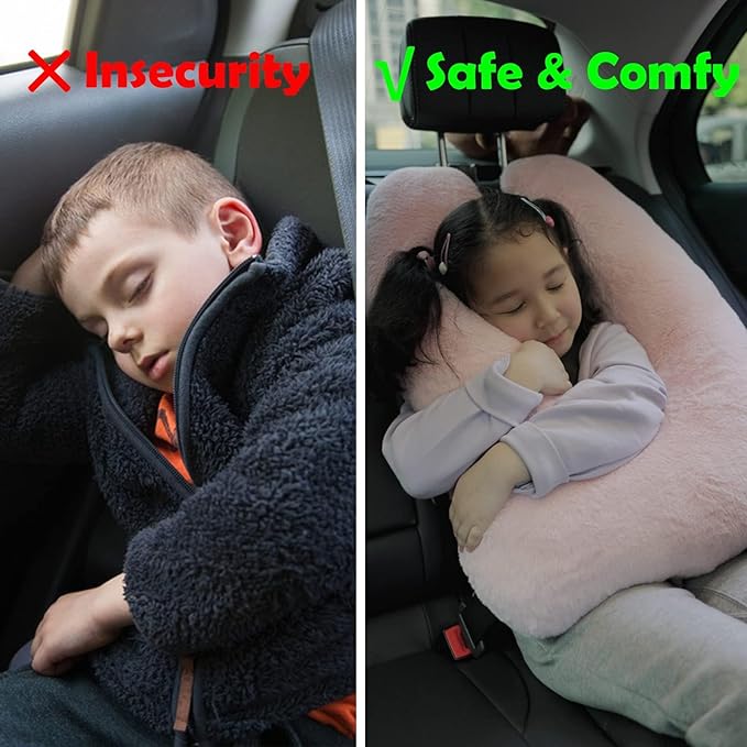 Atablyn Travel Pillows for Car Back Seat U Shaped Travel Pillow Cushion Car Pillow for Family Sleeping Airplane Adults and Children Head Neck and Body Support Long Distance Journey Accessories