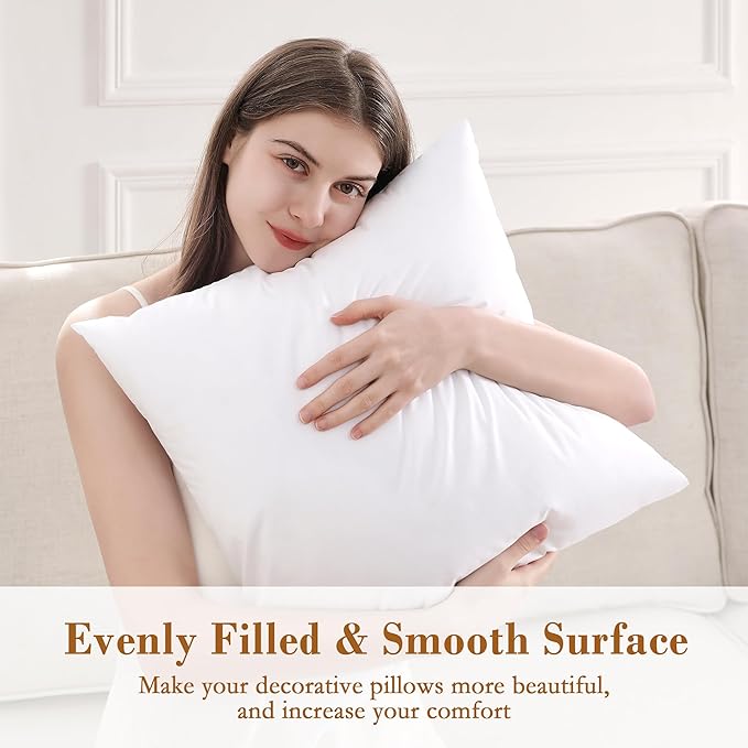 puredown® 18x18 Pillow Inserts, Pack of 1, Fluffy Soft Square Form Sham Stuffer, Decorative Throw Pillows for Couch, Sofa, Bed and Home Decor