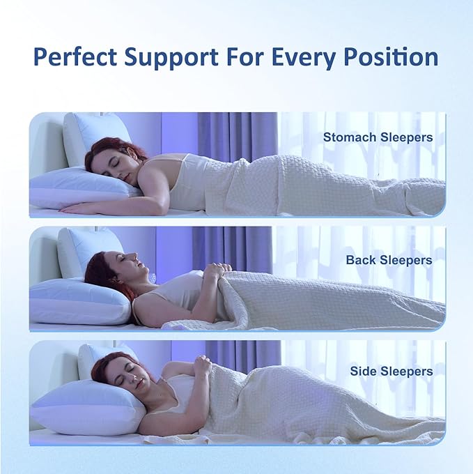 Cooling Adjustable Pillow for Side, Back, Stomach Sleepers，Customizable Support Pillows for Neck Pain Relief，King Size Set of 1 Luxury Bed Pillow.