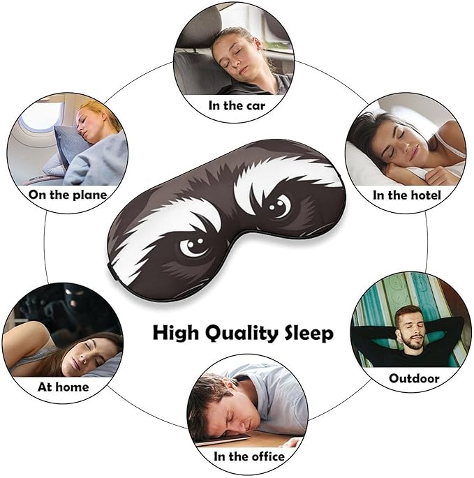 Angry Raccoon Sleep Mask Sleeping Mask Elastic Blackout Sleeping Eye Mask for Full Night's Sleep Travel and Nap
