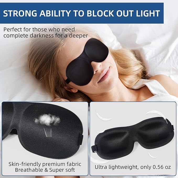 4-Pack Eye Masks for Sleep with Adjustable Strap Comfortable Sleep Masks for Women and Man Night Sleep, Travel, Nap Red