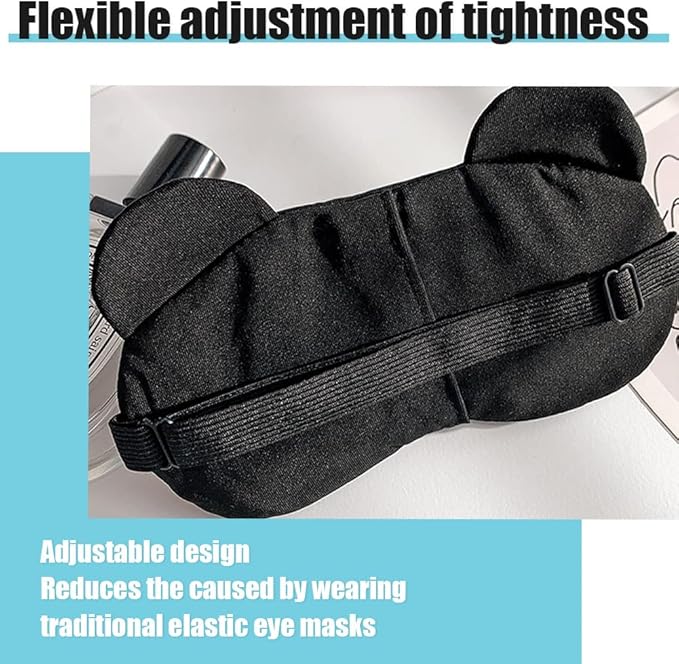 2PCS Cute Eye Mask for Sleeping - Soft Lightweight Eye Cover with Adjustable Strap, Funny Sleep Mask, Eyeshade Covers, Sleeping Mask for Women Men Travel Nap Blindfold Game