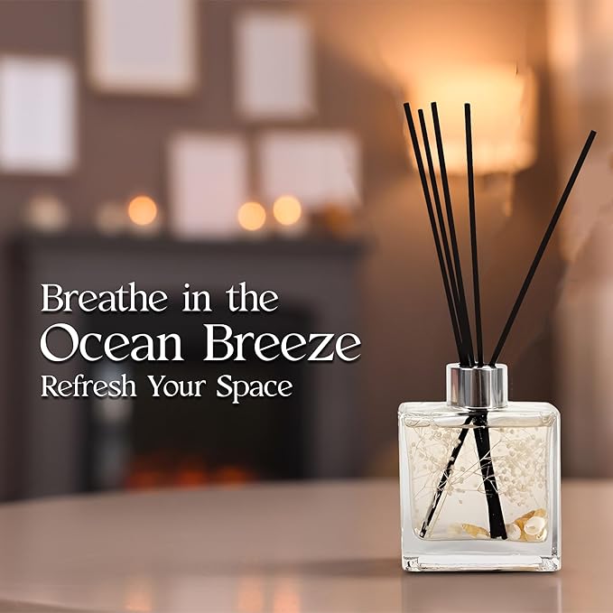 Ocean Sea Salt Reed Diffuser for Home - 120ml Long-Lasting Essential Oil Aroma, Magic Scent Diffuser for Bedroom, Bathroom, or Living Room Decor