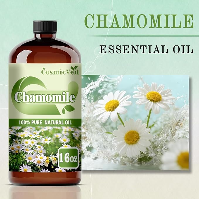Chamomile Essential Oil Chamomile Oil for Aroma Diffuser,Humidifier,Home Fragrance,Cleaning,Body Care,Massage,Yoga,DIY Candle,DIY Soap CosmicVeil（Chamomile，16 Fl Oz (Pack of 1)）