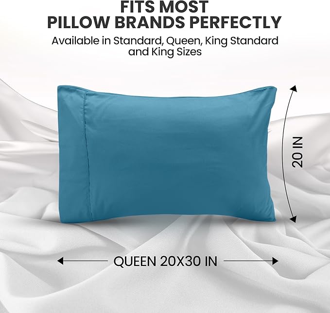 Utopia Bedding Queen Pillow Cases - 2 Pack - Envelope Closure - Soft Brushed Microfiber Fabric - Shrinkage and Fade Resistant Pillow Covers Queen Size 20 X 30 Inches (Queen, Denim Blue)