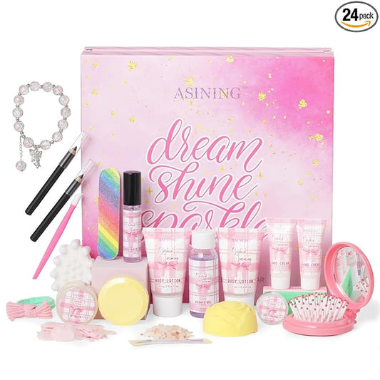 24 Day Beauty Care Advent Calendar, Makeup & Cosmetic Surprises, Birthday Gifts for Women Gift Sets, Cosmetics Gift Baskets for Women Teens Girlfriend Daughters Mothers Day Gifts