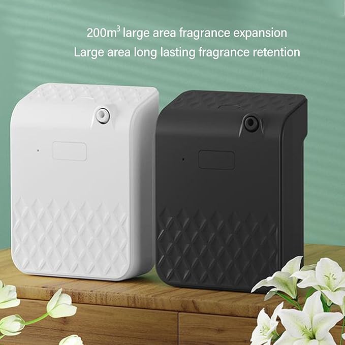 Fragrance Machine, Low Noise Atomization 4 Stage Timing 140ml Diffuser Intelligent Digital Display Long Fragrance Retention for Household (Black)