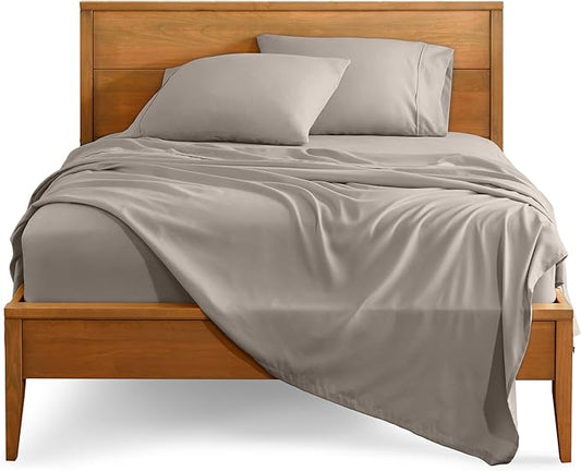 Bare Home Full Sheet Set - 1800 Ultra-Soft Microfiber Full Bed Sheets - Double Brushed - Deep Pockets - Easy Fit - 4 Piece Set - Bedding Sheets & Pillowcases (Full, Khaki)