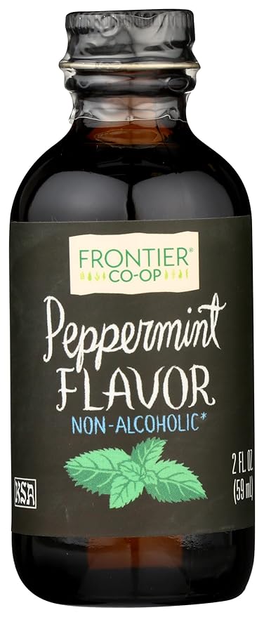 Frontier Co-op Organic Peppermint Flavor, 2 Ounce Glass Jar, Non-Alcoholic, Great for Baking, Coffee and More