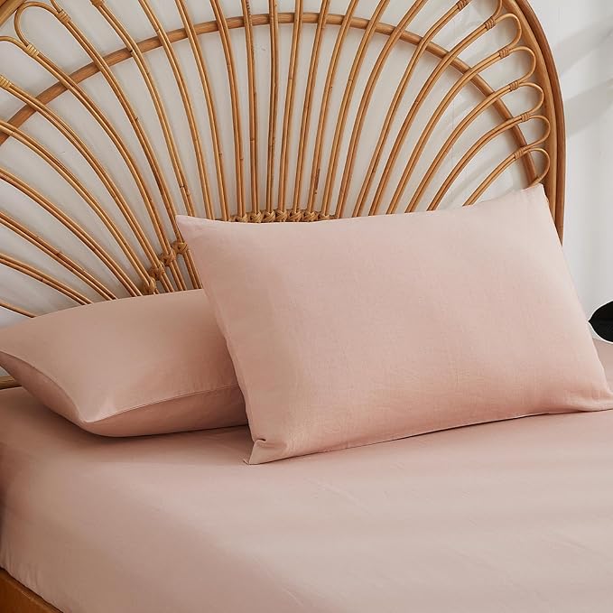 100% French Linen Pillowcase Set of 2, Mothers Day Breathable Envelope Closure Soft Linen Pillow Cover,Soft Luxury Hotel & Home Use, Gift
