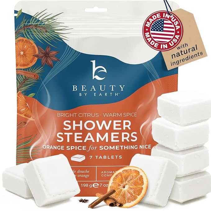 Shower Steamers Aromatherapy - USA Made with Natural Ingredients, Mothers Day Gifts for Mom, Large Shower Tablets with Orange & Fir Essential Oil, Self Care Relaxation Gifts for Women & Men