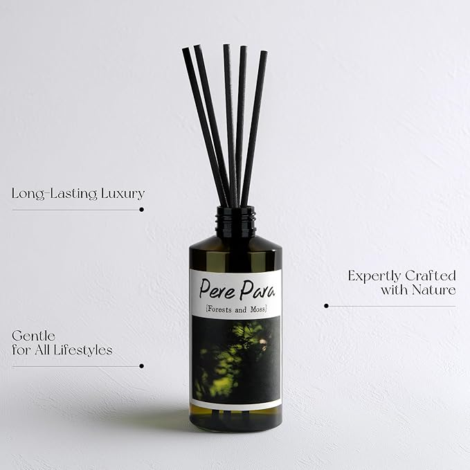 Forests and Moss Scent Premium Reed Diffuser Set - 2 Pack, 400ml /14.1 fl.oz Scented Oil with 6 Sticks | Long-Lasting Fragrance for Home & Office | Luxury Gift