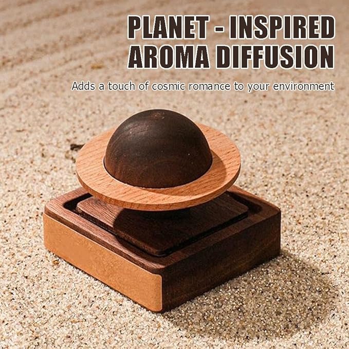Ouliget Wood Essential Oil Diffuser,Planet Walnut Aroma Therapy,Passive Diffuser for Desk Table Home Office Car Wardrobe Yoga Hall and SPA, Thoughtful Gifts for Yoga Meditation