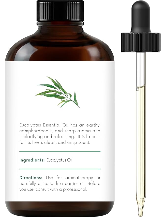 Handcraft Blends Peppermint, Eucalyptus, Lavender Essential Oil Set - 4 Fl. Oz, 100% Pure and Natural, Therapeutic Grade with Premium Glass Dropper