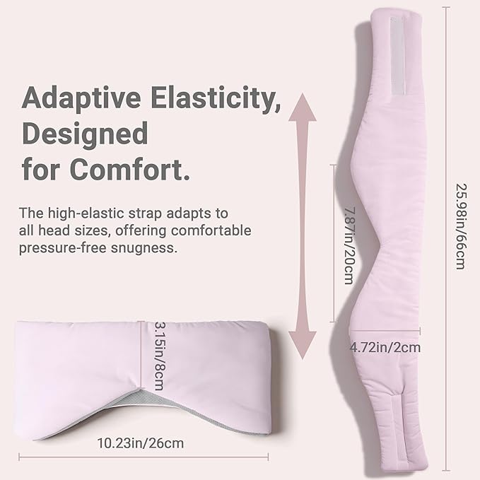 Soft Reversible Cotton Eye Mask for Sleep, Ballet Pink Adjustable and Breathable Design, Lightweight Full-Cover Blindfold for Travel & Nap, Holiday Gift Set for Women Men Adults Couples
