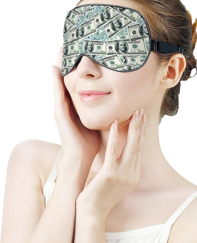 SWEET TANG Sleep Mask Compatible with 100 Dollar Bills Print Money with Elastic Strap Breathable for Sleeping Nap Travel, Funny Eyes Shade Cover