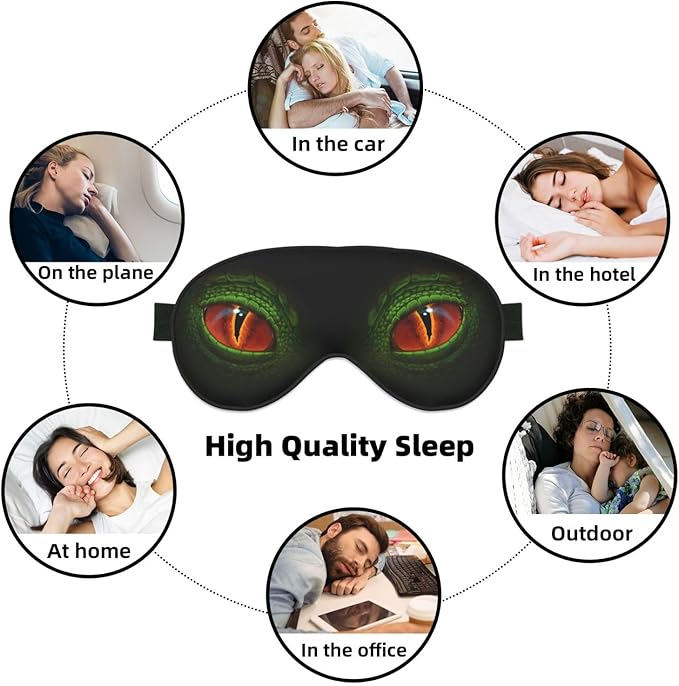 Green Dragon Eyes Sleeping Eye Mask Eye Mask for Sleeping Soft Comfort Eye Shade Blackout Eye Cover for Deep Rest Travel Nap Meditation