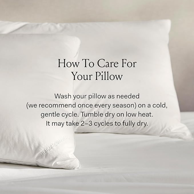 BOLL & BRANCH Down Alternative Pillow - Medium, Standard - Cooling Shell - Hypoallergenic Primaloft Luxury Down Alternative Fill - Superior Support