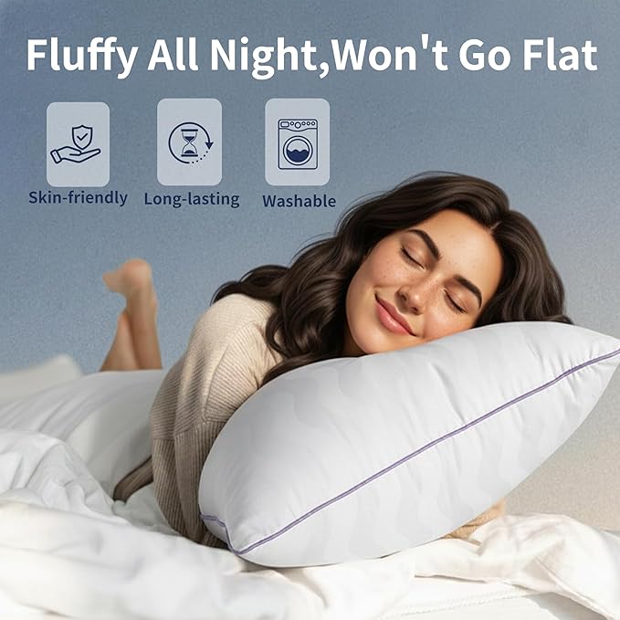 Dreamara King Pillow 1 Pack - Hotel Collection Bed Pillow with Down Alternative Fill, Soft & Supportive for Side, Stomach & Back Sleepers, Fully Machine Washable & Adjustable Loft Design
