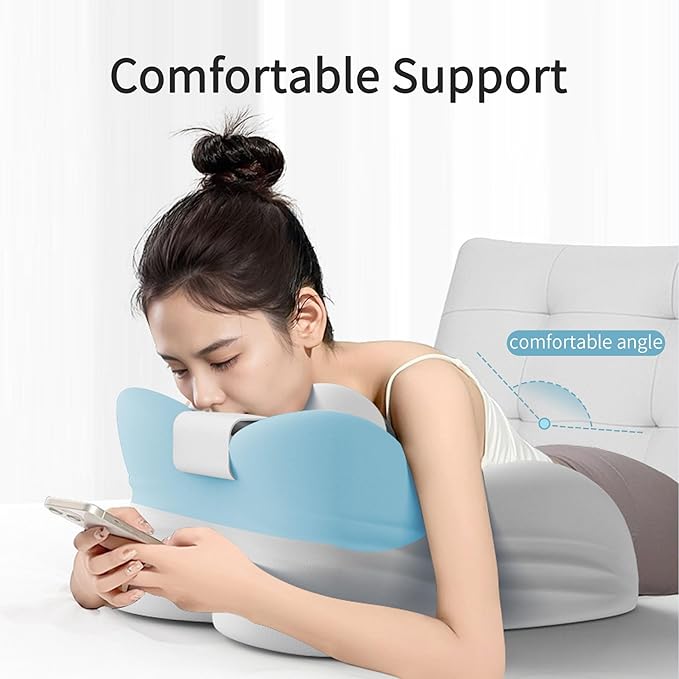 Reading Prone, Memory Foam Ergonomic Wedge Pillow for Bed Sitting Up Prone Pillow Face Down Sleep,Resting, Relaxing Back Pain Relief, with Removable Cover