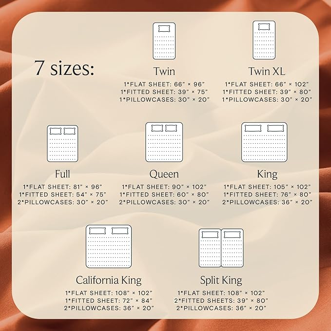 LuxClub 4 PC California King Size Sheet Set Deep Pockets 18" Wrinkle Free Cooling Sheets Machine Washable Hotel Bedding Silky Soft - Autumn Orange California King