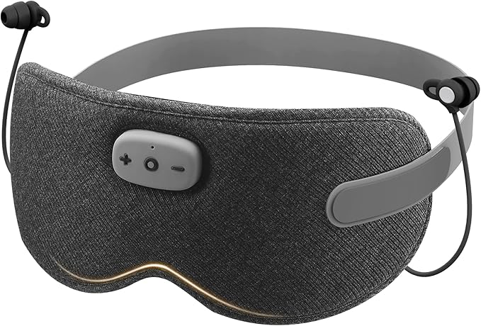 3D Sleep Mask with Bluetooth Headphones, Sleeping Earbuds with HD Mic, Sleep Eye Mask for Side, Zero Eye Pressure, Blackout Eye Mask for Sleep Travel, Elastic Band Eye Masks, for Men Women Gifts,Grey