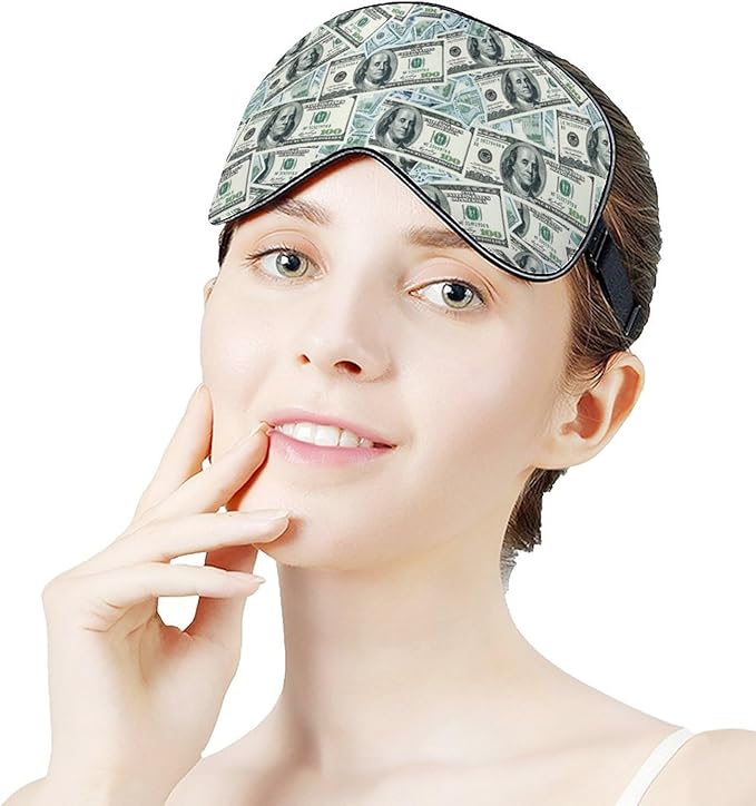 SWEET TANG Sleep Mask Compatible with 100 Dollar Bills Print Money with Elastic Strap Breathable for Sleeping Nap Travel, Funny Eyes Shade Cover