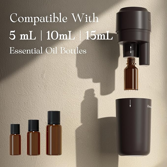 ARVIDSSON Waterless Diffuser for Essential Oil, Battery Operated Aromatherapy Diffuser, Waterless Essential Oil Diffuser, Wireless Scent Diffusers for Home, Car, Office
