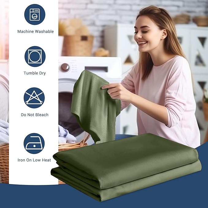 Pillowcases Standard 4 Pack, 20x26 Pillow Cases with Envelope Closure, Soft Plain Brushed Microfiber Covers Breathable Wrinkle-Resistant, Olive Green