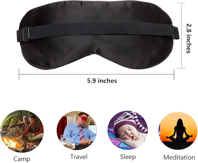 100% Natural Silk Sleep Eye Mask Kids, Cute Night Sleeping Mask with Adjustable Elastic Strap for Newborn (Baby Cute Child)