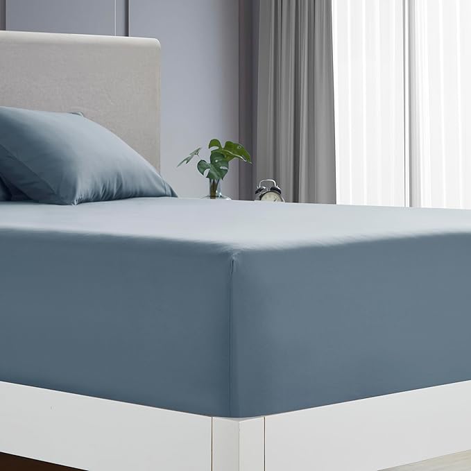 Clara Clark Full Sheets - Hotel Luxury 6 Piece Bed Sheets for Full Size Bed - Soft Bedding Sheets & Pillowcases, Fits Mattress up to 16 inch deep. Full, Stone Blue
