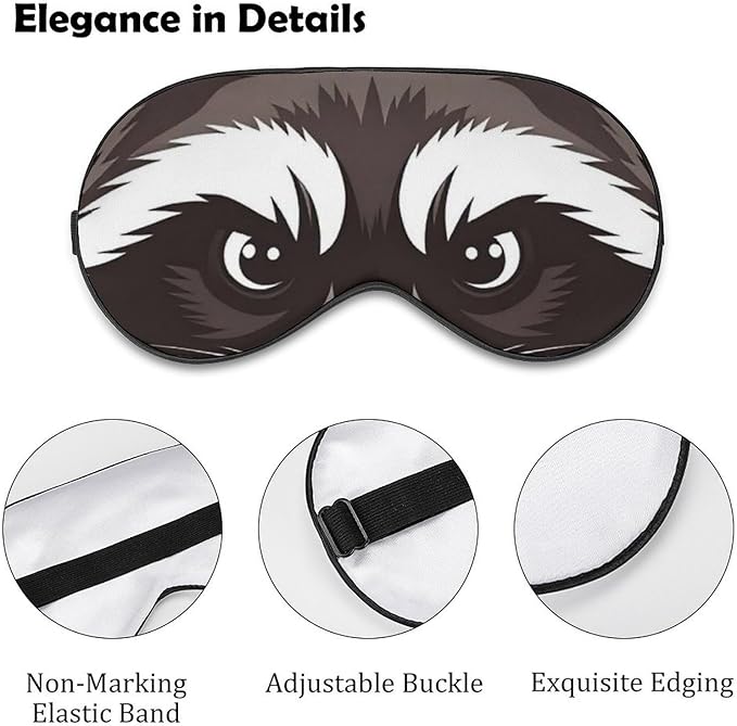 Angry Raccoon Sleep Mask Sleeping Mask Elastic Blackout Sleeping Eye Mask for Full Night's Sleep Travel and Nap