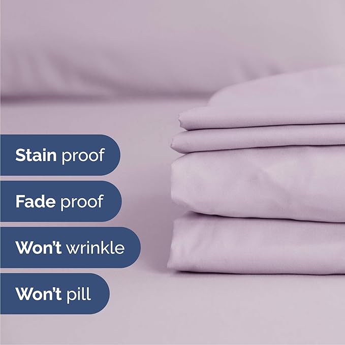 Cal King 6 Piece Sheet Set - Comfy, Breathable & Cooling - Soft Hotel Luxury Bedding for Women, Men, Kids, Teens & Children - 1 Flat & 1 Fitted Sheet & 4 Pillowcases w/ Deep Pockets - Light Lavender