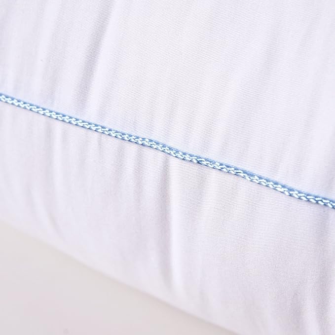 Pillows Set of 2, Fluffy Down Alternative Bed Pillow Cotton Cover, White, King Size 20x36