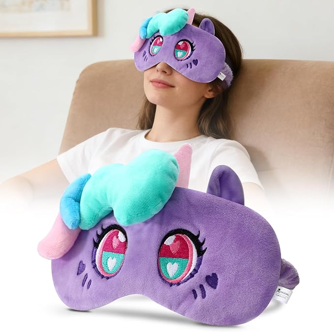 Tokidoki Official Unicorno Sleep Mask Super Soft & Eye Mask for Women Men Washable Blindfold with Adjustable Elastic Strap Blackout Eye Mask for Travel Nap Home Birthday Gift for Family Friend-Lily