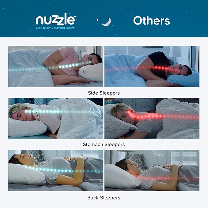 Nuzzle Pillows Standard Size Set of 2 Adjustable Firm Pillows, Luxury Hotel Collection Bed Pillows – Best Adjust Height Soft Cooling Pillows for Back, Stomach and Side Sleepers