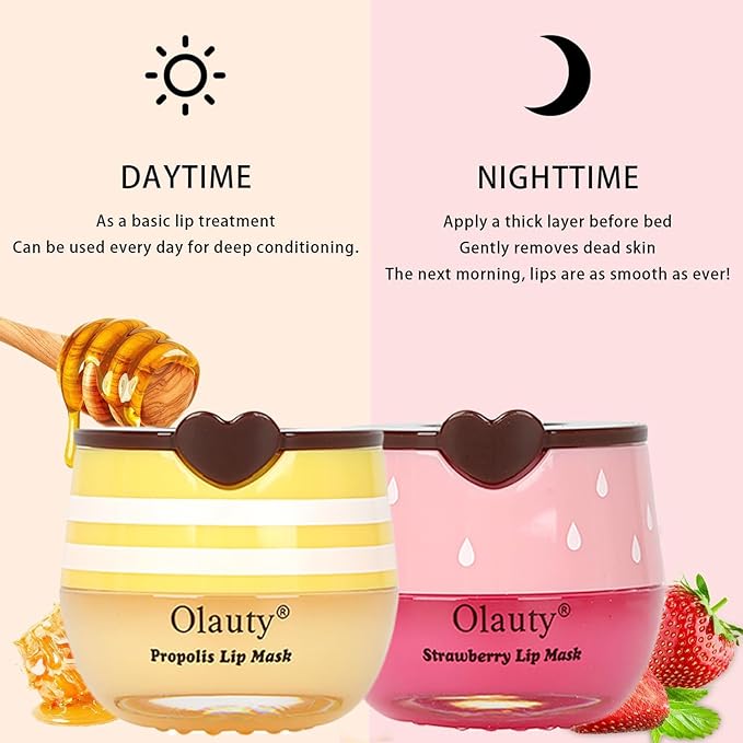 8 PCS Bee Lip Balm Honey Pot,Mothers Day Gifts,Teacher Appreciation Gifts,Birthday Gifts for Women Girls, Honey Lip Balm Lip Mask,Propolis Moisturizing Lip Sleeping Mask