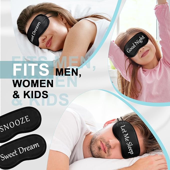 Ramede 60 Pieces Bulk Funny Sleep Mask Sleeping Mask with Adjustable Strap Blackout Silk Sleep Mask Soft Blindfold Eye Covers for Sleeping Full Night Mask for Women Men Travel Nap Meditation