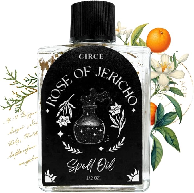 CIRCE Rose of Jericho Spell Oil - Inspire Hope, Transformation & Renewal - Add to Bath, Use in Rituals, Wear as Fragrance to Align w/Desires - Coconut Oil & Rose of Jericho Herb- 1/2oz