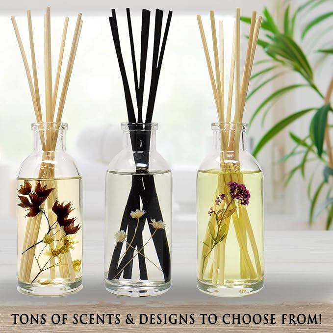 Urban Naturals Mahogany Vanilla Woods Scented Oil Reed Diffuser Refill with Free Set of Reed Sticks. Fresh Mahogany, Smoked Vanilla and Clean Lavender Scent Notes for a Clean Smelling Home, 4 oz