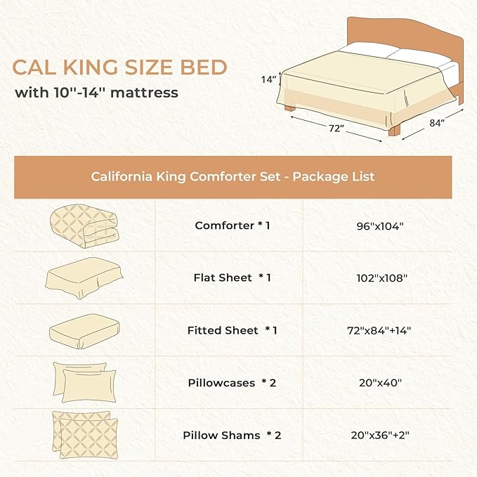 Sasttie California King Comforter Set, 7-Piece Bed in a Bag, Pintuck Bedding Sets for All Season, Includes Comforter, Flat Sheet, Fitted Sheet, Pillowcases and Pillowshams, Navy Blue