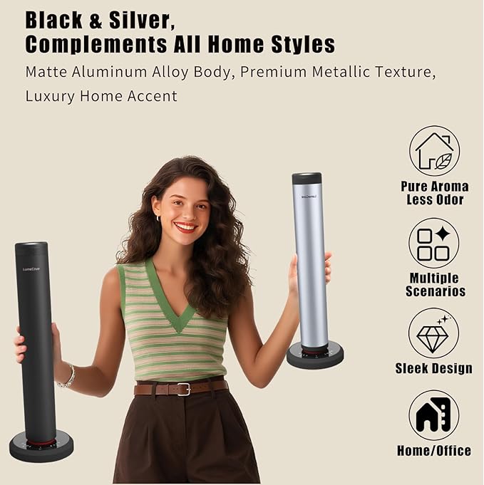 Waterless Essential Oil Diffuser - Smart App Control Home Scent Diffuser Quiet Hotel Aroma Machine, 1000 Sq.Ft Large Room Coverage Starter Kit