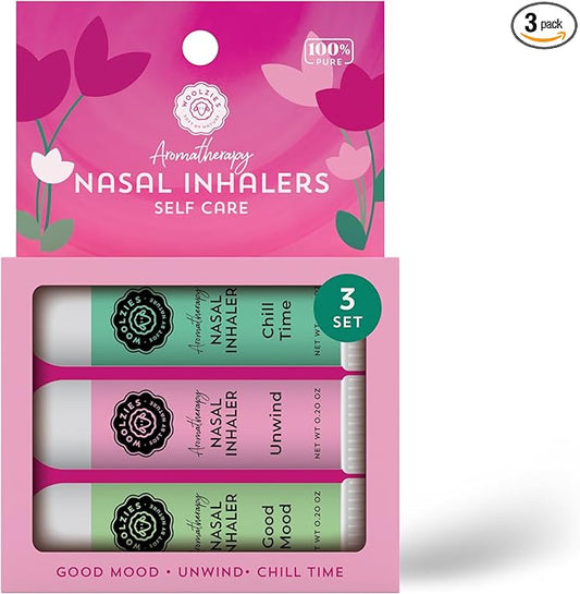 Aromatherapy Nasal Inhaler Sticks Collection - All-Natural Wellness Kit | Made with Undiluted Essential Oil Blends for Overall Well-Being (3 Pack, Self Care)