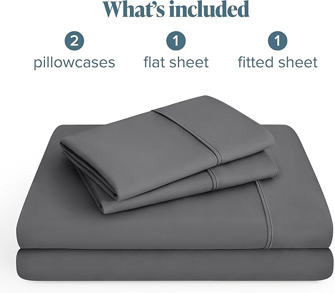 Bare Home Hotel Luxury Sheet Set, Extra Soft - 4 Piece Set - Deep Pockets - Easy Fit - Cooling & Breathable - Wrinkle, Fade, Stain Resistant - Includes 2 Pillowcases (RV Bunk (30x75), Grey)