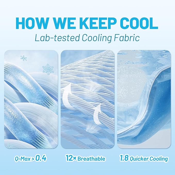 Cozy Bliss Cooling Pillow Cases for Hot Sleepers, Q-Max>0.45, Standard Size Set of 2, Soft & Silky Pillow Covers with Envelope Closure,Gift, Off White, 20x26 Inches