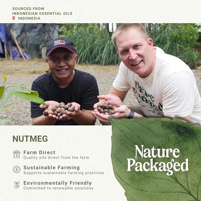 Nutmeg Essential Oil - Direct from Central Java, Indonesia - Pure Essential Oils for Diffusers, Muscle Relief and Aromatherapy | Premium Therapeutic Grade (15ml)