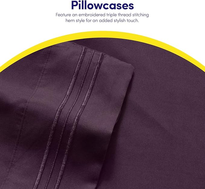 1500 Supreme Collection Twin Sheet Sets Purple