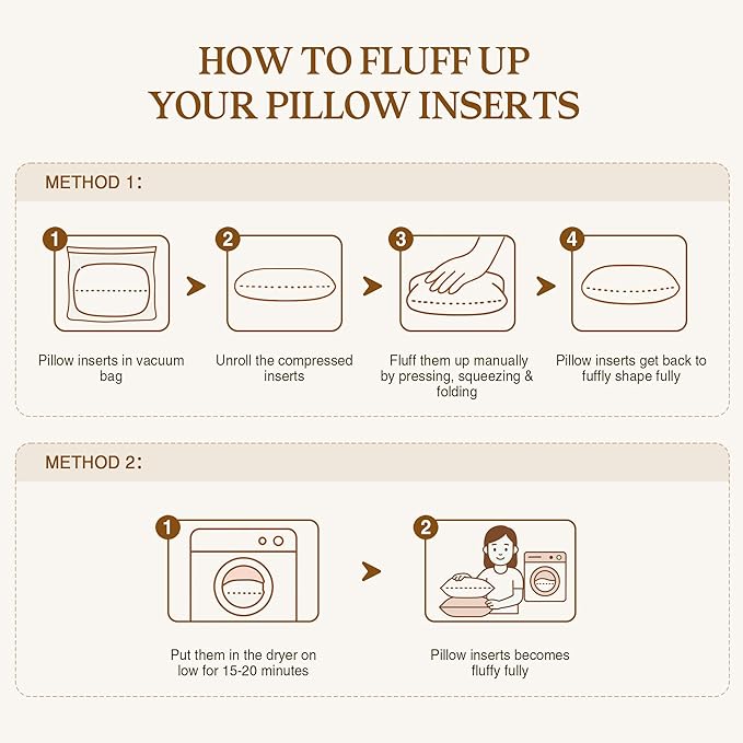 puredown® 24x24 Pillow Inserts Set of 2, Full Fluffy Down Alternative Euro Pillows, Soft Plush Decorative Throw Pillows for Couch, Sofa, Bed and Home Decor